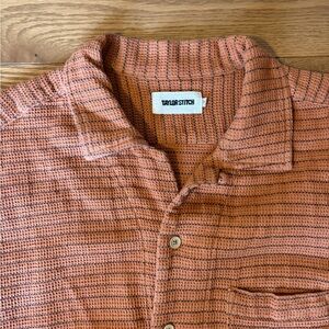 Taylor Stitch Men's Rust Waffle Button Down Shirt (size 42)